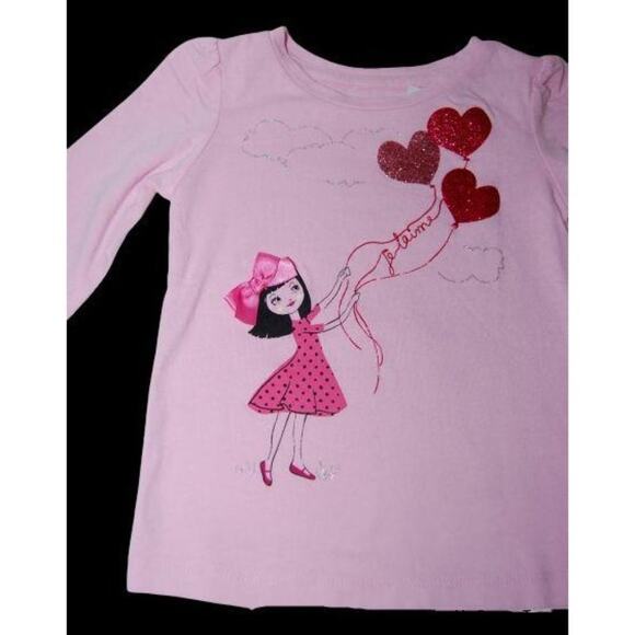 Baby Gap Girls Pink 18-24M Hearts Balloons shirt Long Sleeves - Picture 3 of 6